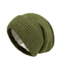 100%Cashmere Beanie Hat for Women's Winter Satin Lined Knitted Solid Skullies Cap Silk Lining Soft Warm Slouchy Bonnet