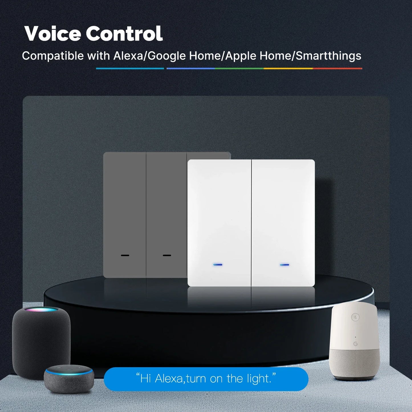 MOES WiFi Matter Smart Switch Light Button Tuya Remote Control EU Verison Work With Alexa Google Home Apple Homekit Smartthings