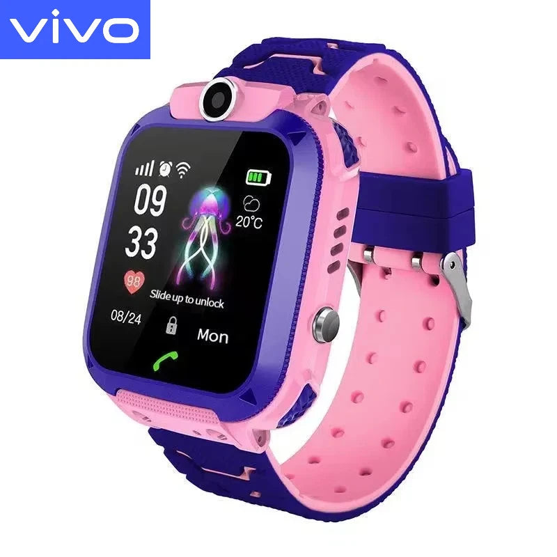 VIVO Kids Smart Watch SOS Antil-lost GPS Location Camera Sim Card Call Waterproof Smart Watch For Android Ios Kids Gift 2025 New