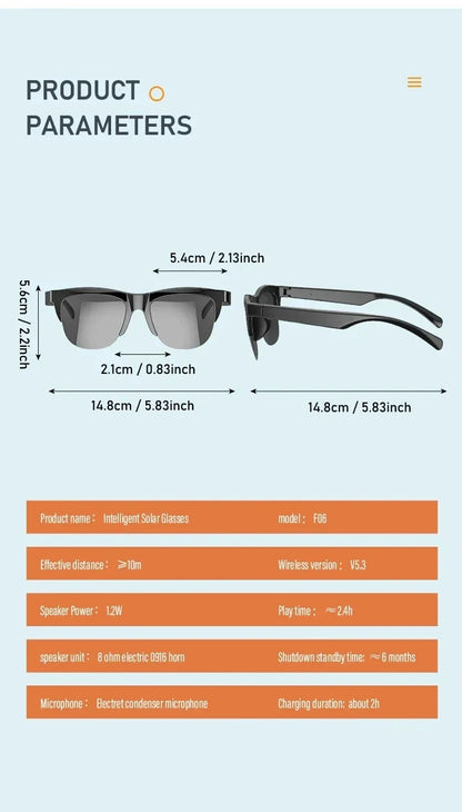Xiaomi Smart Sunglasses Glasses Bluetooth Call Outdoor Sports Headphones HIFI Blue Light Waterproof Anti-UV For Men And Women