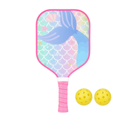 Kids Pickleball Paddles Cute with Small Grip Lightweight Pickleball Rackets Honeycomb Core Fiberglass Set for Children