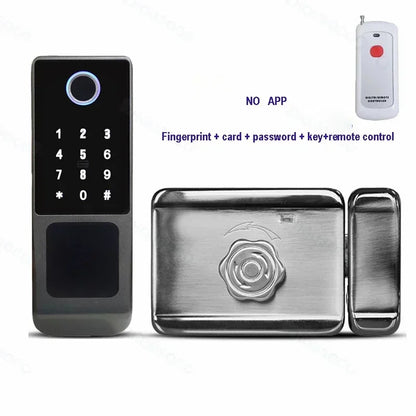 Tuya Wifi Waterproof Outdoor Smart Door Lock TTLock App Fingerprint Lock Card Code Remote Unlock Keyless Digital Electronic Lock