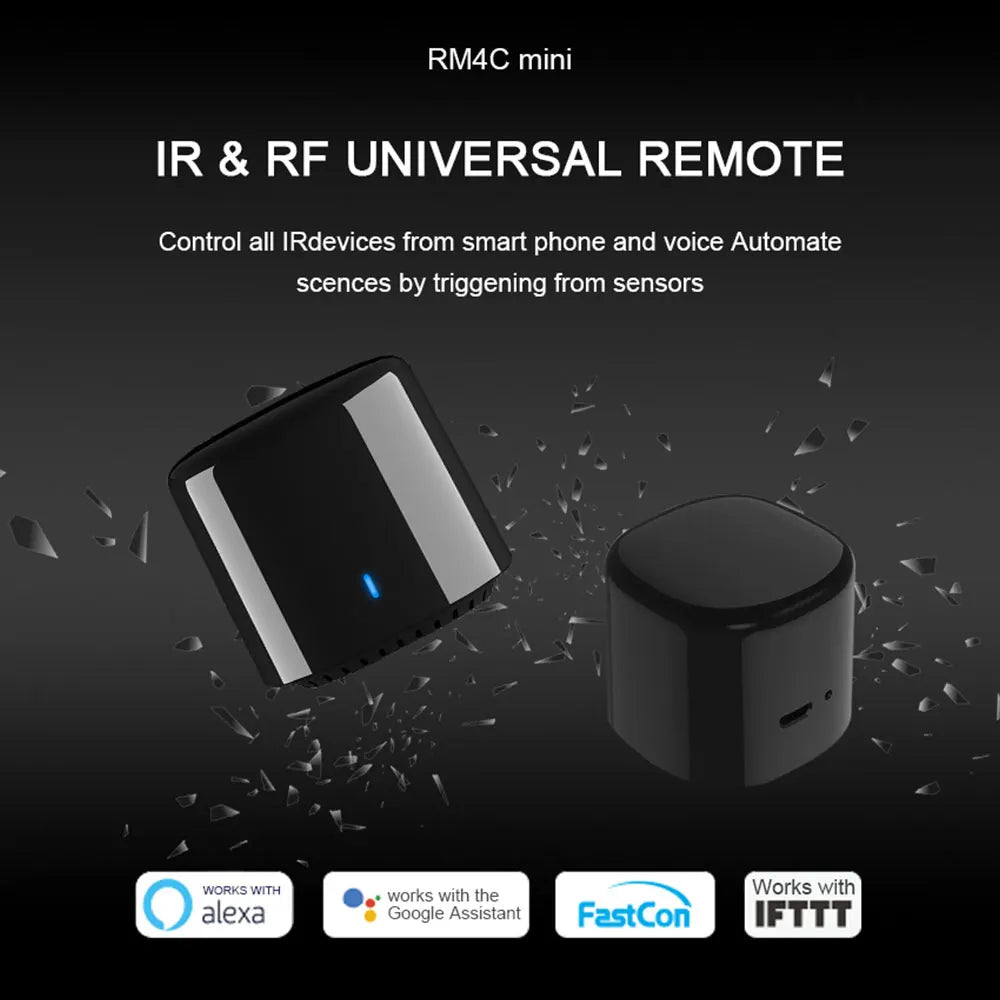 BroadLink RM4 BestCon RM4C mini Wi-Fi Smart Universal Remotefor Air Conditioner TV Voice Control with Google Home & Alexa HUB