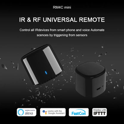 BroadLink RM4 BestCon RM4C mini Wi-Fi Smart Universal Remotefor Air Conditioner TV Voice Control with Google Home & Alexa HUB