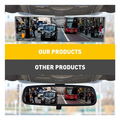 285MM Wide Convex Interior Clip On Rear View Clear Mirror Universal Anti Glare Anti-fog Panoramic Rear View Mirror Curved Mirror