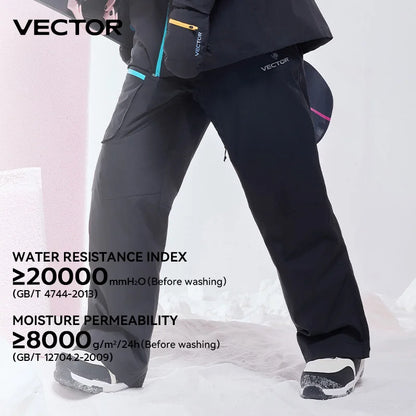 VECTOR  Woman Man Winter Ski Pants Outdoor High Quality Windproof Waterproof Warm Snow Trousers Winter Ski Snowboarding Pants