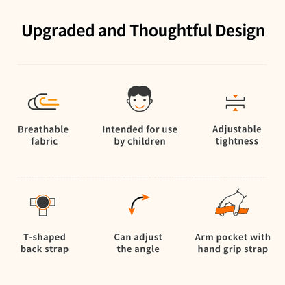 VELPEAU Kids Arm Sling Shoulder Immobilizer with Waist Strap, Sponge Filled Design, Arm Support Brace for Children, Boys, Girls