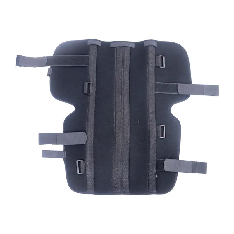Adjustable Knee Ligament And Meniscus Stabilizer with a Long Leg Support Strap, Featuring Plates And a Buckle Closure