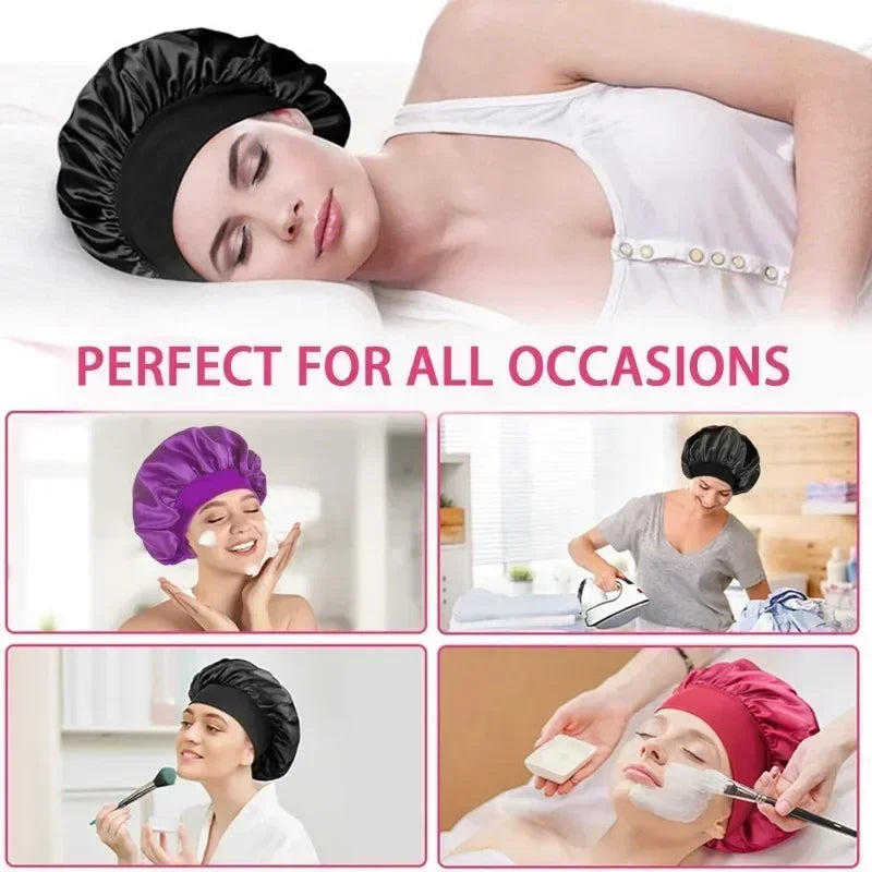 Hundreds of High Elasticity Hair Care Cap Moon Hat Wrapped Headscarf Beauty Cap Shower Cap Female Nursing Satin Sleeping Cap