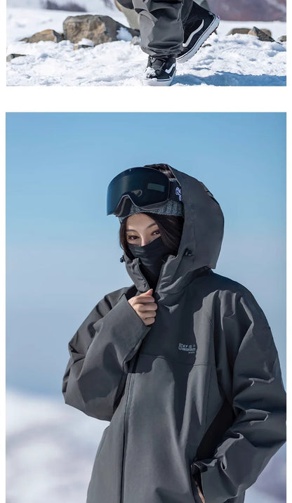 John snow 2024 New Male female couple Single and double board Ski suit set Loose type waterproof keep warm Ski pants ski jackets