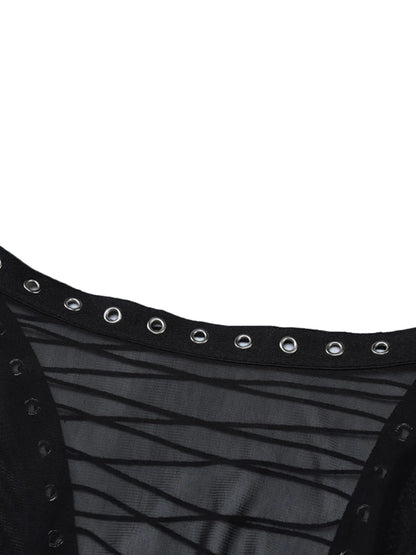 Black Long Sleeve Transparent Lace Dress for Women Sexy Floor-length Evening Dress Slim Party Club Dresses Red Christmas Dress