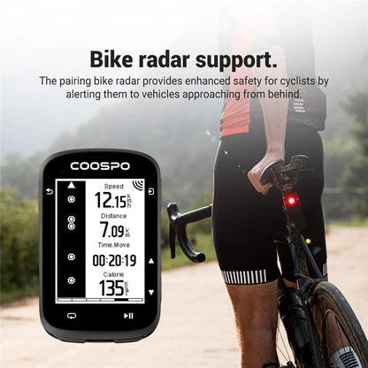COOSPO CS500 Route Navigation Bike Computer GPS Cycling Odometer Wireless Bicycle Speedometer Cycle Stopwatch ANT+ Bluetooth5.0