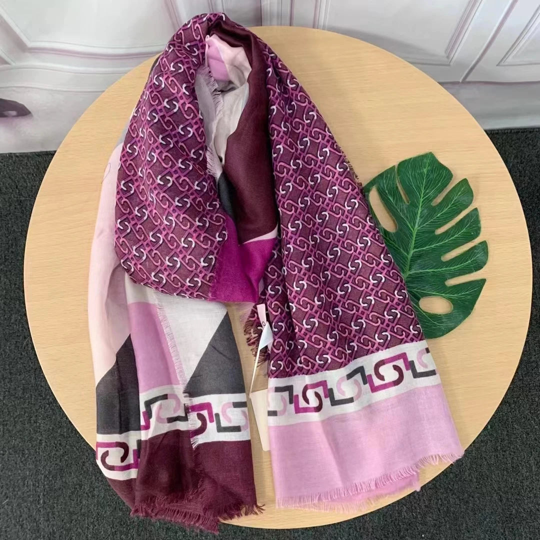 Foreign trade original single Italian autumn and winter new fashion brand printed light luxury shawl scarf