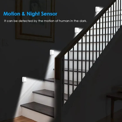 LED Night Light Smart Motion Sensor Night Light 3A Battery-powered Bedside Lamp Closet Bedroom Hallway Staircase Lighting