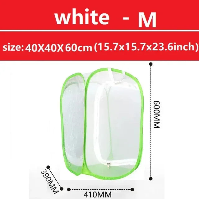 S - M - L Butterfly Habitat Outdoor Mesh Plant Enclosure Folding Insect Cage Insect Proof Net Monarch Insect Terrarium Pop-up