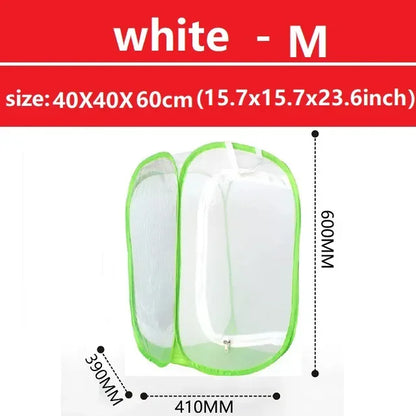 S - M - L Butterfly Habitat Outdoor Mesh Plant Enclosure Folding Insect Cage Insect Proof Net Monarch Insect Terrarium Pop-up
