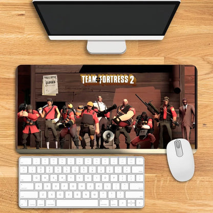 Game T-Team F-Fortress 2 Mousepad Computer Laptop Extended Mouse Mats Large Rubber Keyboards Table Mat Accessories