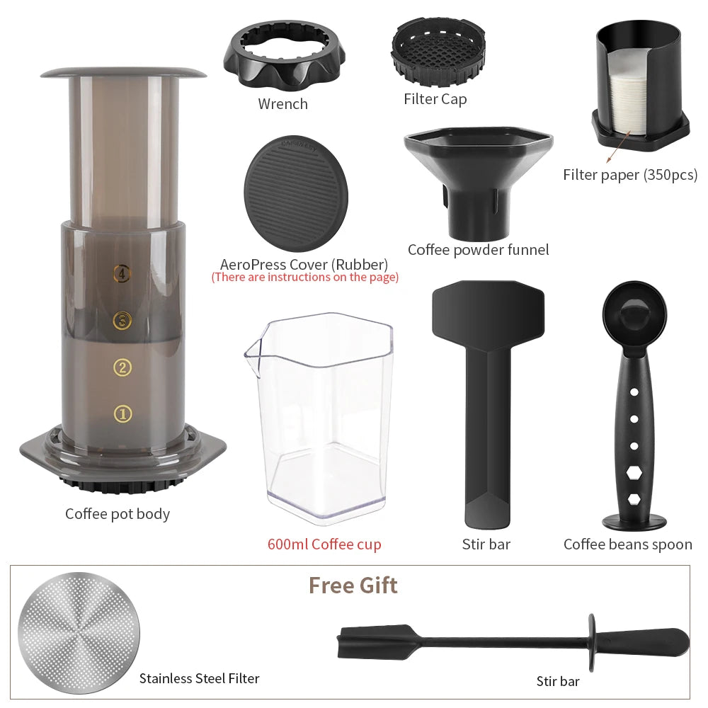 New 250ml Espresso Coffee Maker Machine Portable Cafe French Press Coffee Pot With Filter Paper Kit Bar Set For AeroPres
