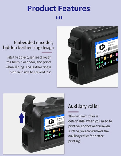 EURANNIT E98 0.5Inch Portable Mini Printer 2.8inch Touchscreen Inkjet Printer Expire Date QR Barcode Logo Label Printing Machine