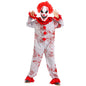 Movie Killer Clown Costume Cosplay For Boy Girl Scary Clown Gray Jumpsuit with Blood Fancy Hallween for Boys Terror Jumpsuit