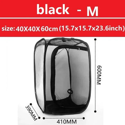 S - M - L Butterfly Habitat Outdoor Mesh Plant Enclosure Folding Insect Cage Insect Proof Net Monarch Insect Terrarium Pop-up