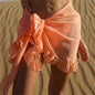 New Women Mesh Wrap Skirts Bikini Cover-Ups Ruffle Kaftan Sarong Sexy Beach Skirt Cover-Ups 9 Color