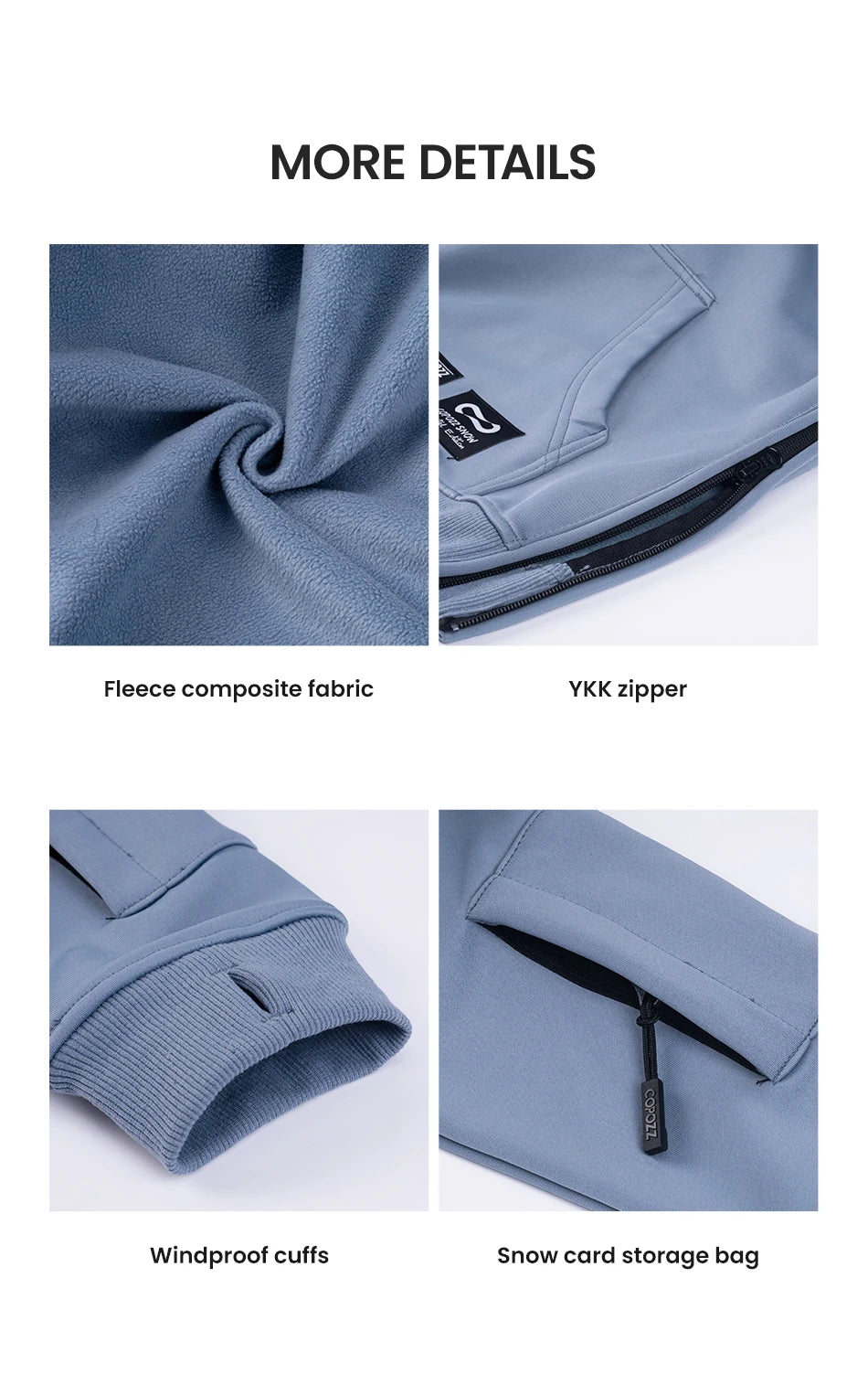 Oversize Ski Hoodie Men Women Warm Windproof Waterproof Snow Hoodie Ski Jacket Skiing Snowboarding Hooded Jackets Ski Equipment