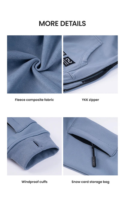 Oversize Ski Hoodie Men Women Warm Windproof Waterproof Snow Hoodie Ski Jacket Skiing Snowboarding Hooded Jackets Ski Equipment