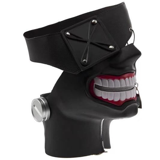 Tokyo Ghoul Mask Anime Kaneki Ken Cosplay Masks Halloween Party Masks Cosplay Ghoul Kinkiken Zipper Mouth Mask Scary Masque
