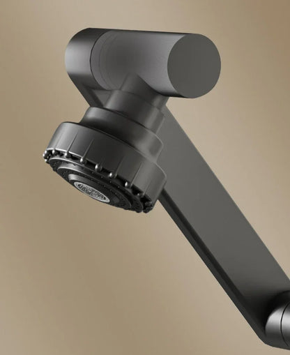 Double Hole Basin Faucets Bathroom Cold and Hot Mixing Tap 2 Modes Nozzle Faucet Sink Basin 360° Rotation Mixing Valve