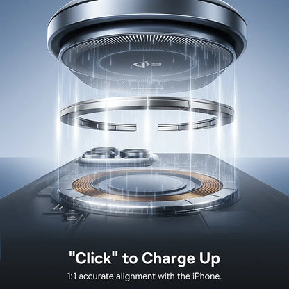 Baseus Qi2 15W Car Magnetic Wireless Charger For iPhone 16 15 14 Fast Charging For Samsung Xiaomi Car Phone Holder Cooling Fan