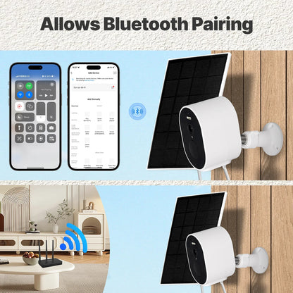 MOES Tuya WiFi 4MP HD Smart Security Camera Solar Charging IP65 Waterproof Full Color Night Vision Work With Alexa Google Home