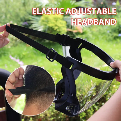 Windproof Cycling Face Shield Mask Full Cover Anti Fog Goggles Visor Safety Guard With Filter Valve Reusable PC Protective Gear