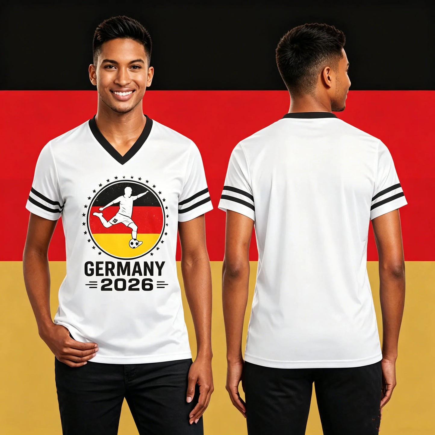2026 Germany Soccer Jersey Unisex Breathable Quick-Dry Football Shirt World Cup Fans Casual Sports T-shirt