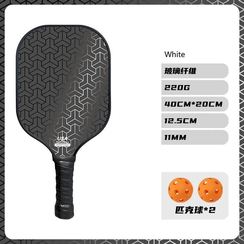 (1pcs) Cheap Fiberglass Pickleball Racket PP Honeycomb Core Pickle Ball Paddle With 2 Balls