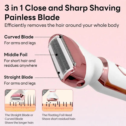 Women Hair Razor,4 In 1, Rechargeable, Face, Leg, Armpi,Bikini, Pubic.