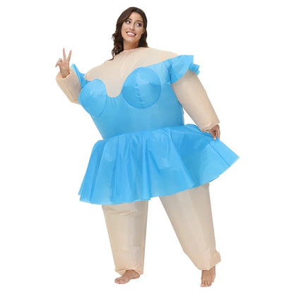 custom Adult Sumo Ballet Clown Inflatable Costumes Purim Halloween Christmas Anime Cosplay Costume Scary Mascot Party Dress ZML