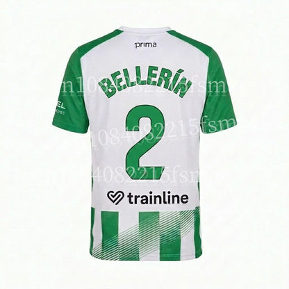 2026/27Men Green White Striped Soccer Jersey Short Sleeve Quick Dry Football Shirt Breathable Sports Shirt Team Training Uniform