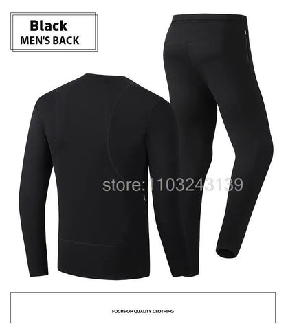 Winter Heated Thermal Underwear Men Heating Jacket Skiwear Heated Jacket Fleece Warm Top Pants USB Electric Heating Clothing