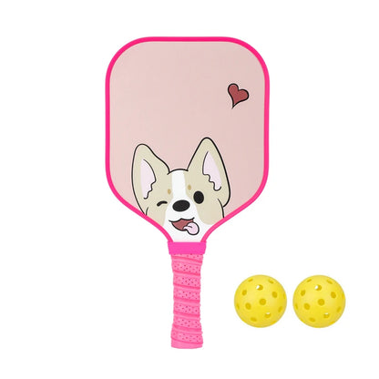 Kids Pickleball Paddles Cute with Small Grip Lightweight Pickleball Rackets Honeycomb Core Fiberglass Set for Children