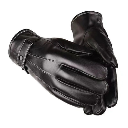 Fashion Touch Screen Faux Leather Gloves Winter Fashion Warm Windproof Sports Cycling Riding Gloves Perfect Men Gifts