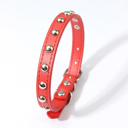 Rivets Anti-Bite Leather Dog Cat Collars Pu For Small Medium Large Dogs Pet Collar Pet Products Kitten Puppy Neck Strap