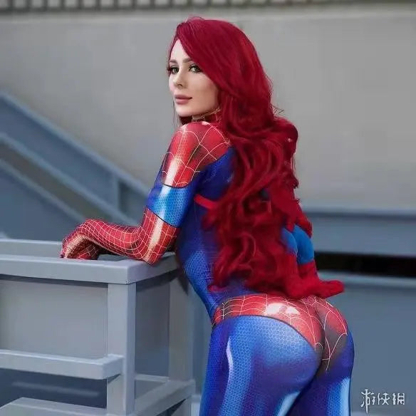 Superhero Female Spider Man Tight Fitting MJ Black Spider Sexy Cosplay Costume Jumpsuit Halloween Cosplay Costume