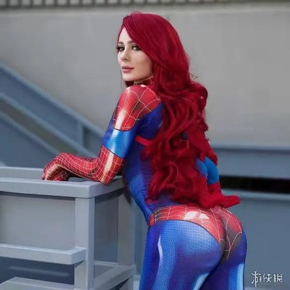 Superhero Female Spider Man Tight Fitting MJ Black Spider Sexy Cosplay Costume Jumpsuit Halloween Cosplay Costume