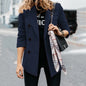 Women's spring style European and American long sleeved double row button suit women's jacket cardigan
