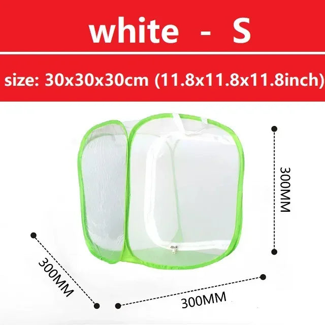 S - M - L Butterfly Habitat Outdoor Mesh Plant Enclosure Folding Insect Cage Insect Proof Net Monarch Insect Terrarium Pop-up