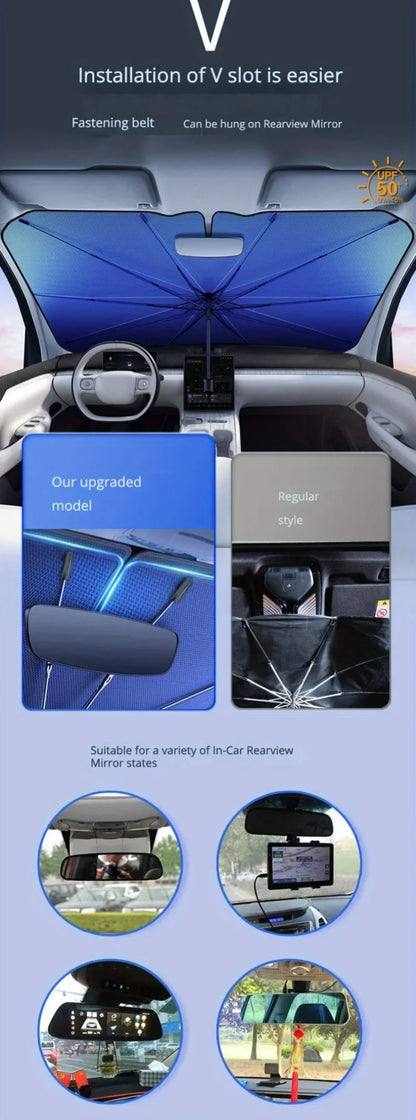 Car Sunshade Umbrella For Auto Shading Car Sun Shade Protector Parasol Summer Sun Interior Windshield Protection Accessories