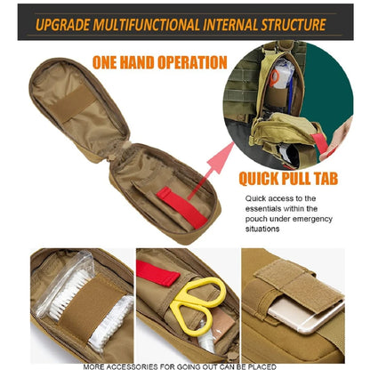 50611s 10pcs IFAK Tactical Molle Pouch Survival First Aid Kit for Emergency Rescue Outdoor Camping Hiking Sports Portable