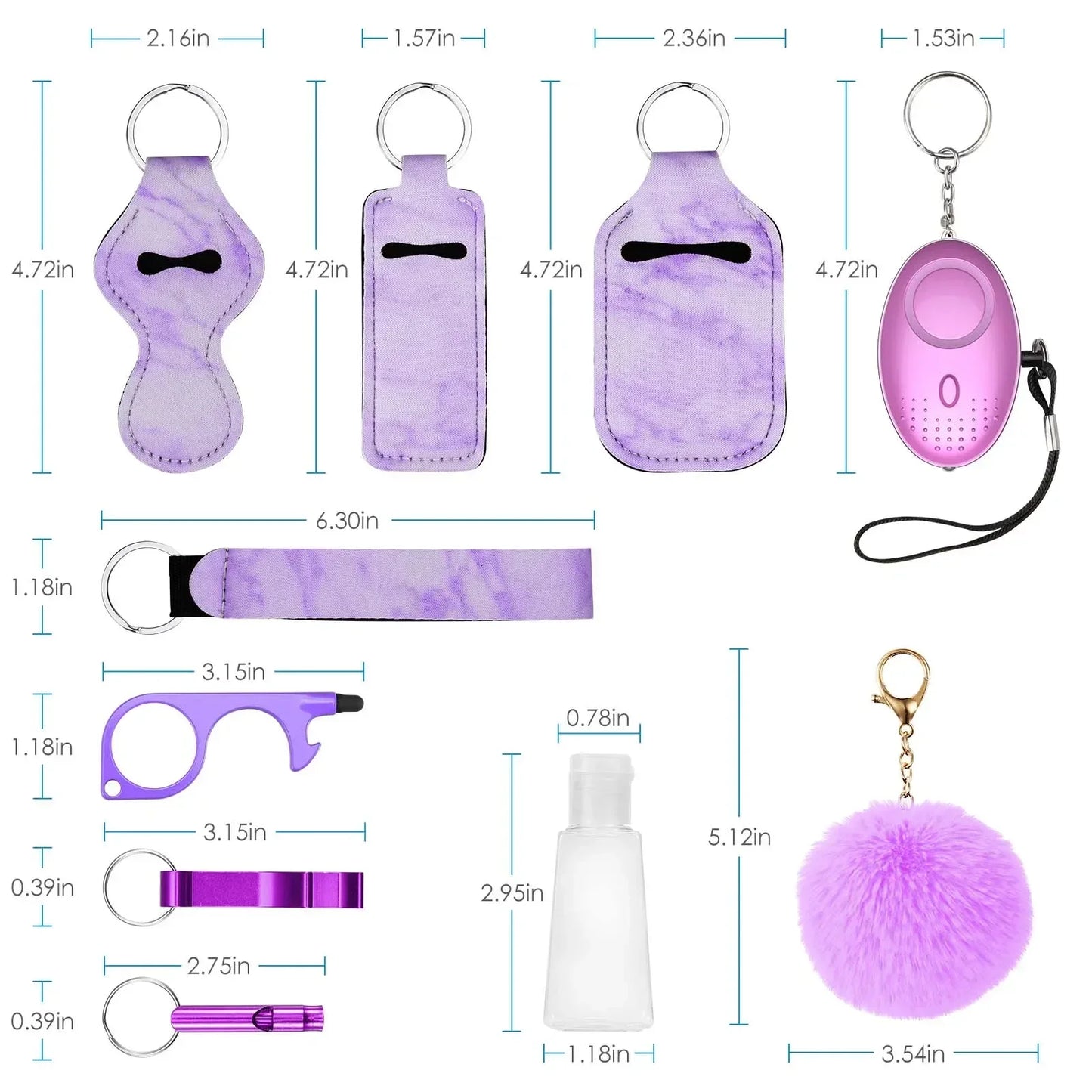 Self Defense Keychain for Women - Personal Safety Alarm with LED Light & Emergency Whistle | Protective Security Accessories