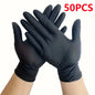 10/30/50PCS Heavy Duty Black Nitrile Gloves Disposable 8mil Industrial Raised Diamond Texture Gloves Mechanic Safety Work Gloves